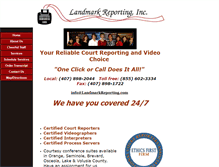 Tablet Screenshot of landmarkreporting.com